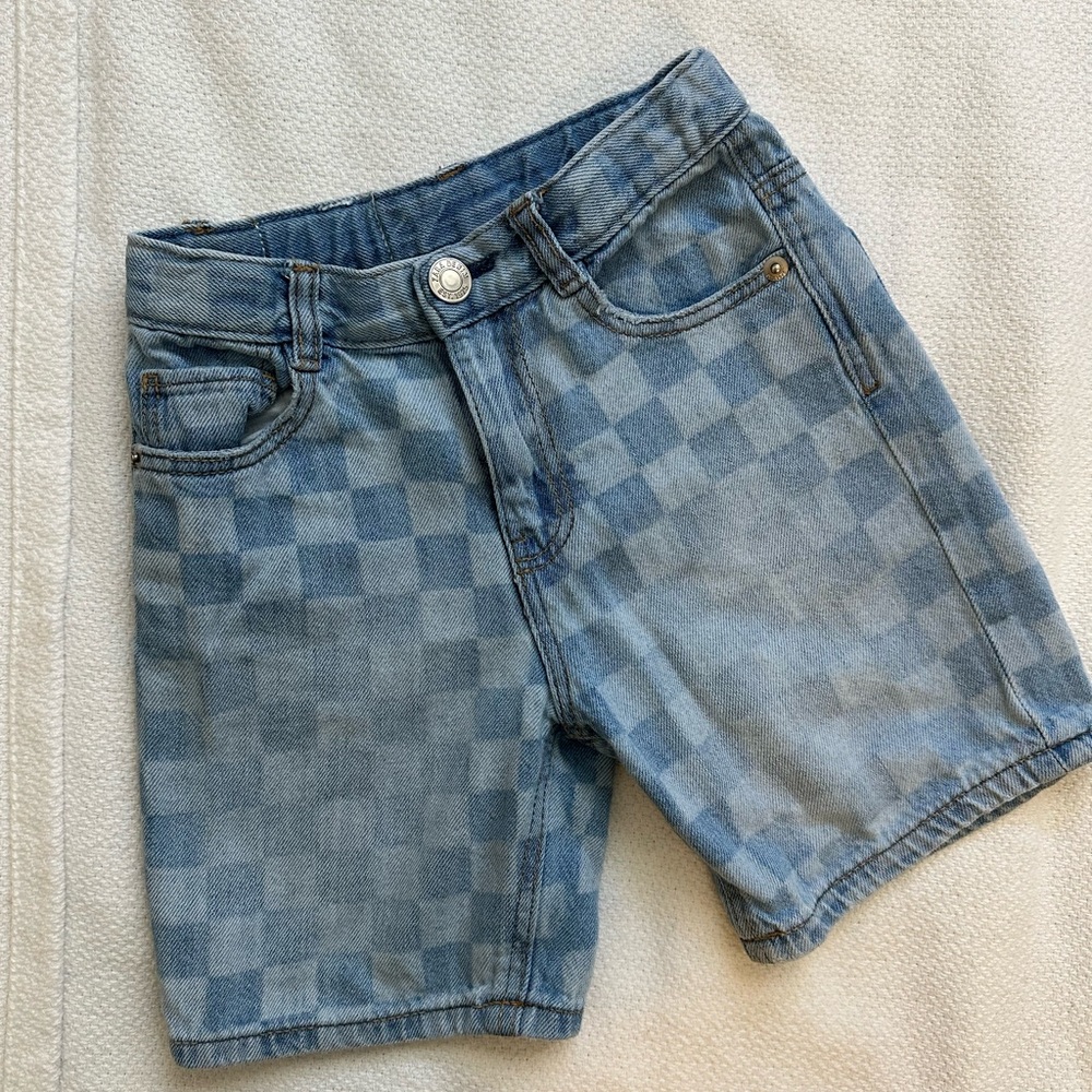Zara Kids Blue Checkered Shorts